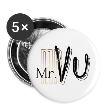 Cocuy Mr. VU – Merchandise aus unserer Brennerei - Buttons groß 56 mm (5er Pack) - Weiß - Vorne