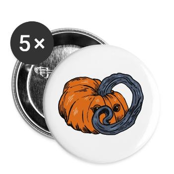 Shy Pumpkin - Kürbislaterne - Buttons groß 56 mm (5er Pack) - Weiß - Vorne