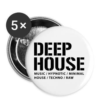 Deep-House-Musik - Buttons groß 56 mm (5er Pack) - Weiß - Vorne
