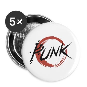 G-PUNK – Widerstand (Weiß) - Buttons groß 56 mm (5er Pack) - Weiß - Vorne