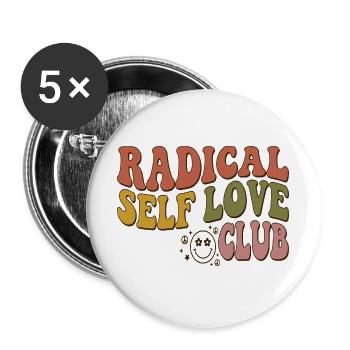 Radical Self Love Club - Buttons groß 56 mm (5er Pack) - Weiß - Vorne