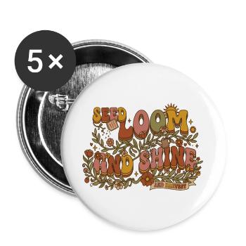 Samen Zum Blühen: Erntepracht - Buttons groß 56 mm (5er Pack) - Weiß - Vorne