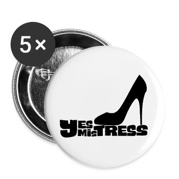 Ja, Herrin Stiletto Heel - Buttons groß 56 mm (5er Pack) - Weiß - Vorne