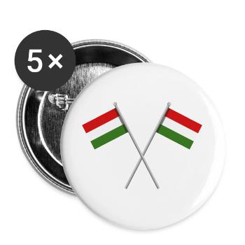 Flagge Ungarns - Buttons groß 56 mm (5er Pack) - Weiß - Vorne