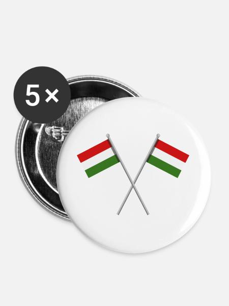 Flagge Ungarns - Buttons groß 56 mm (5er Pack) - Weiß