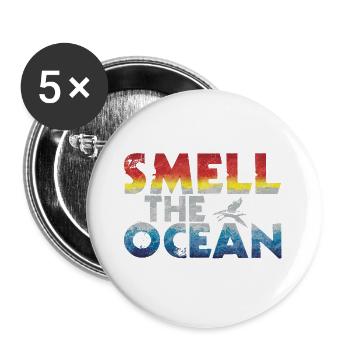 Rieche Das Meer Ozeanfarben - Buttons groß 56 mm (5er Pack) - Weiß - Vorne