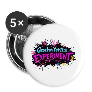 Gescheitertes Experiment Neon Grunge Typografie - Buttons groß 56 mm (5er Pack) - Weiß - Vorne