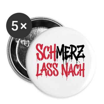 SchMerz lass nach - nein zu Merz - Buttons groß 56 mm (5er Pack) - Weiß - Vorne