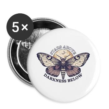 Mottensterne über Dunkelheit unten - Buttons groß 56 mm (5er Pack) - Weiß - Vorne