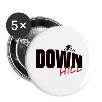 Downhill: Dunkelroter Outline-Stil für Biker  - Buttons groß 56 mm (5er Pack) - Weiß - Vorne
