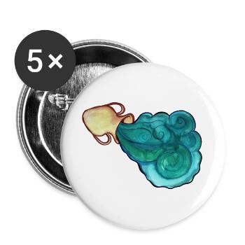 Azure Swirl und Ember Cloud - Buttons groß 56 mm (5er Pack) - Weiß - Vorne
