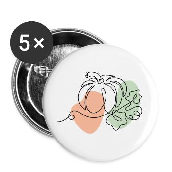 Abstrakte Linienformen mit Farbklecksen - Buttons groß 56 mm (5er Pack) - Weiß - Vorne