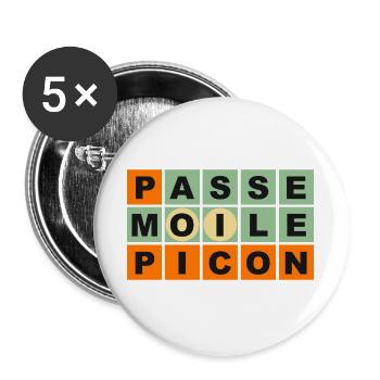Reich mir den Picon - Buttons groß 56 mm (5er Pack) - Weiß - Vorne