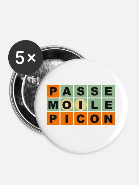 Reich mir den Picon - Buttons groß 56 mm (5er Pack) - Weiß