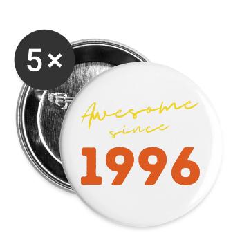 Großartig seit 1996 Jubiläum 1996 Retro Vintage - Buttons groß 56 mm (5er Pack) - Weiß - Vorne