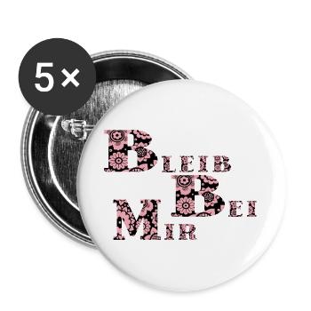 bleib bei mir - Buttons groß 56 mm (5er Pack) - Weiß - Vorne