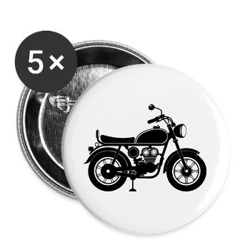 Motorrad - Buttons groß 56 mm (5er Pack) - Weiß - Vorne