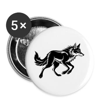 Kojotenlauf - Buttons groß 56 mm (5er Pack) - Weiß - Vorne