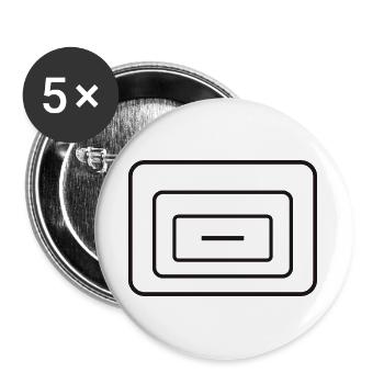 TINNKEO Tiefenebene Mark Schwarz - Buttons groß 56 mm (5er Pack) - Weiß - Vorne
