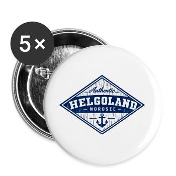 Helgoland - Insel - Nordsee - Deutschland - Buttons groß 56 mm (5er Pack) - Weiß - Vorne