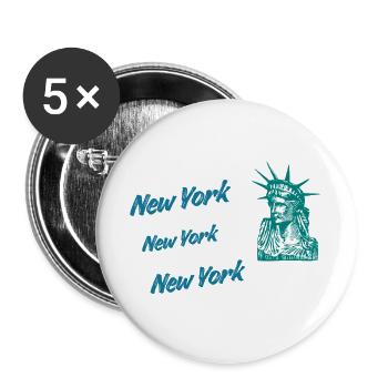 New York - Buttons groß 56 mm (5er Pack) - Weiß - Vorne