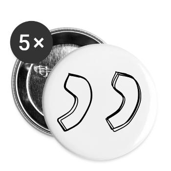 Anführungszeichen handgezeichnet - Buttons groß 56 mm (5er Pack) - Weiß - Vorne