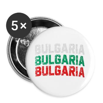 Bulgaria - Tricolor - Bulgarien - Nationalfarben - Buttons groß 56 mm (5er Pack) - Weiß - Vorne