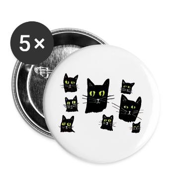 Mitternachts-Katzenaugen-Muster - Buttons groß 56 mm (5er Pack) - Weiß - Vorne