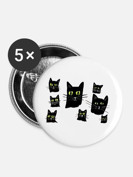 Mitternachts-Katzenaugen-Muster - Buttons groß 56 mm (5er Pack) - Weiß