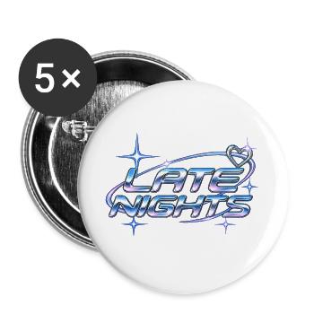 Late Nights Neon Chrome - Buttons groß 56 mm (5er Pack) - Weiß - Vorne