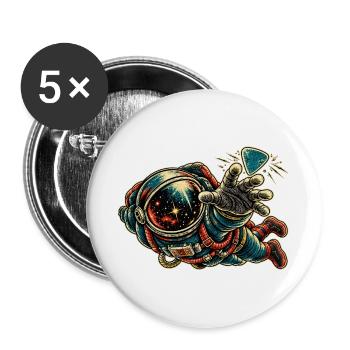 KOSMISCHER ROCKER | Greif nach dem Riff - Buttons groß 56 mm (5er Pack) - Weiß - Vorne