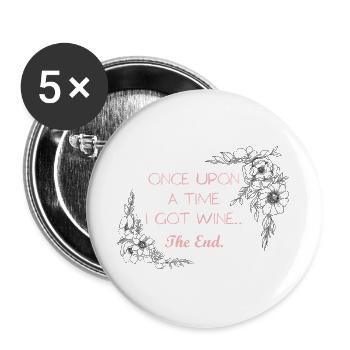 Once Upon Wine The End - Buttons groß 56 mm (5er Pack) - Weiß - Vorne