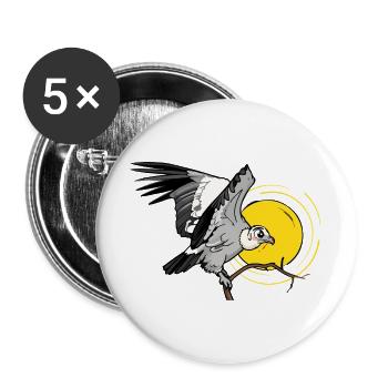 Assgeier Landet auf einem Ast in der Wüste - Buttons groß 56 mm (5er Pack) - Weiß - Vorne