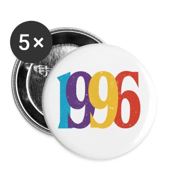 1996 Geburtstag geboren in 1996 Vintage-Retro-Geschenk - Buttons groß 56 mm (5er Pack) - Weiß - Vorne