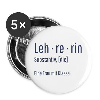 Lehrerin Substantiv Definition Schule Geschenk - Buttons groß 56 mm (5er Pack) - Weiß - Vorne