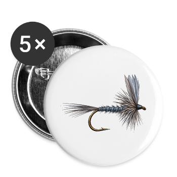 Blue Dun Streamer - Buttons groß 56 mm (5er Pack) - Weiß - Vorne