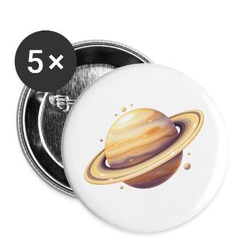 Saturn Farbplanet Illustration - Buttons groß 56 mm (5er Pack) - Weiß - Vorne