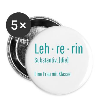 Lehrerin Substantiv Definition Schule Geschenk - Buttons groß 56 mm (5er Pack) - Weiß - Vorne