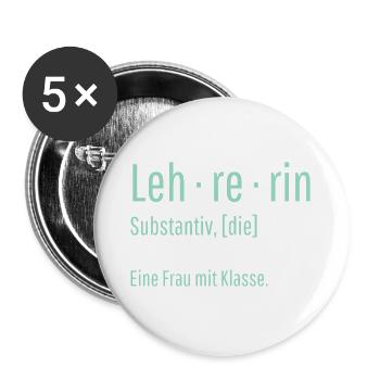 Lehrerin Substantiv Definition Schule Geschenk - Buttons groß 56 mm (5er Pack) - Weiß - Vorne