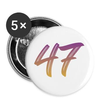 47 - Buttons groß 56 mm (5er Pack) - Weiß - Vorne