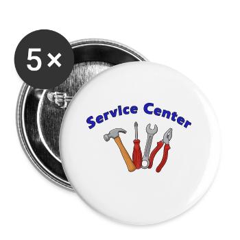 Service Center - Buttons groß 56 mm (5er Pack) - Weiß - Vorne