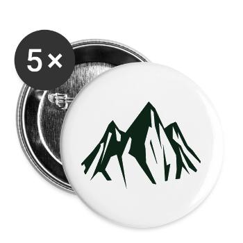 Dunkle Bergsilhouette in Grün - Buttons groß 56 mm (5er Pack) - Weiß - Vorne