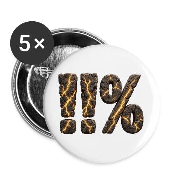 11 Prozent - 1% mehr geben - Buttons groß 56 mm (5er Pack) - Weiß - Vorne