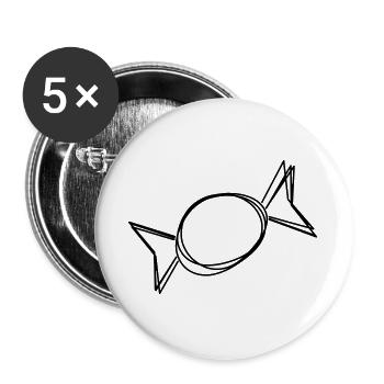 Bonbon handgezeichnet - Buttons groß 56 mm (5er Pack) - Weiß - Vorne