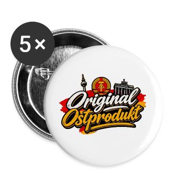 Original Ostprodukt DDR Nostalgie Fernsehturm - Buttons groß 56 mm (5er Pack) - Weiß - Vorne