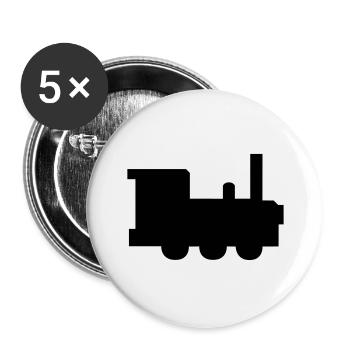 Lokomotive - Buttons groß 56 mm (5er Pack) - Weiß - Vorne