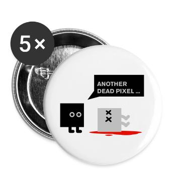 dead pixel_english - Buttons groß 56 mm (5er Pack) - Weiß - Vorne