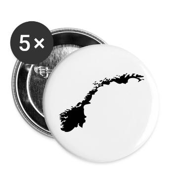 Norwegen - Buttons groß 56 mm (5er Pack) - Weiß - Vorne