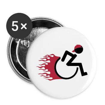 Rolly Racer - Buttons groß 56 mm (5er Pack) - Weiß - Vorne