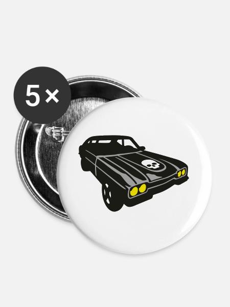 devils ride - Buttons groß 56 mm (5er Pack) - Weiß